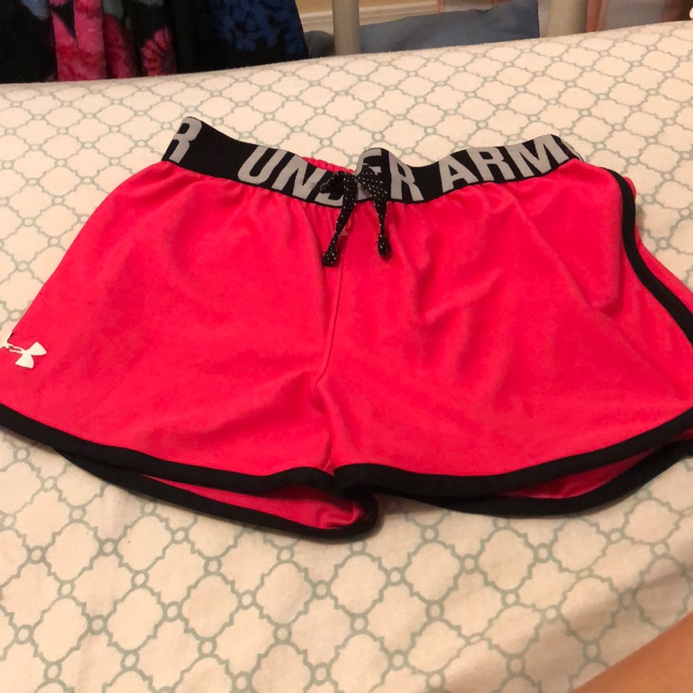 Pink UA shorts